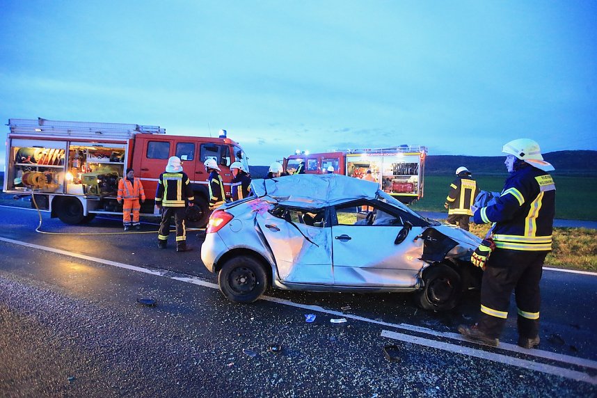Mehrfachcrash bei Nohra