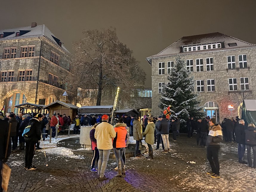 Montagsdemo im frostigen Nordhausen
