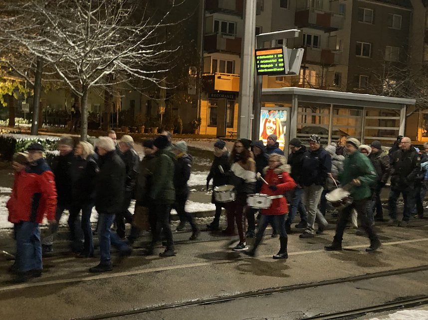 Montagsdemo im frostigen Nordhausen