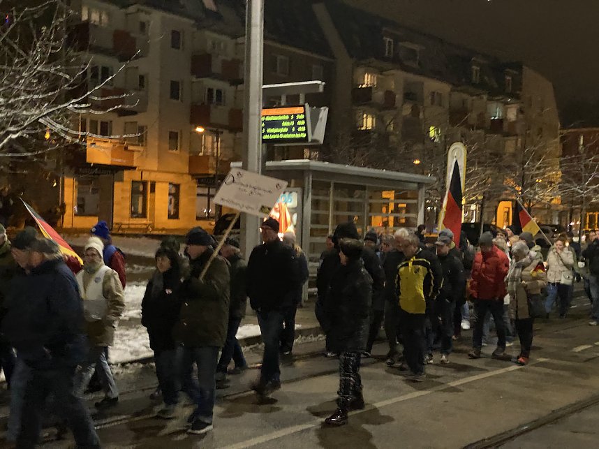 Montagsdemo im frostigen Nordhausen