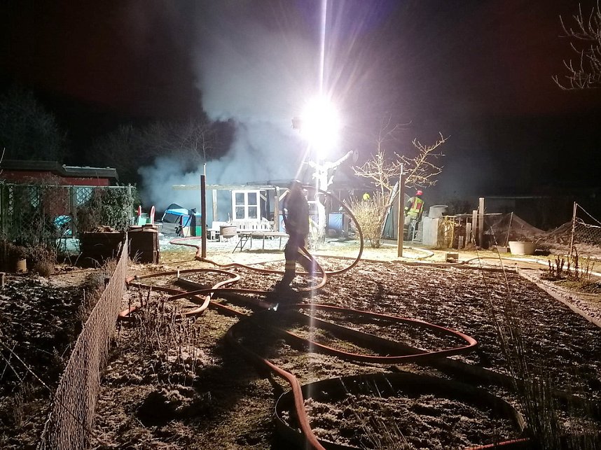 Gartenlaubenbrand in der Blumensiedlung