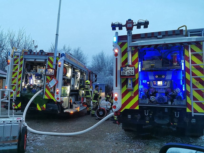 Holzbungalow brannte