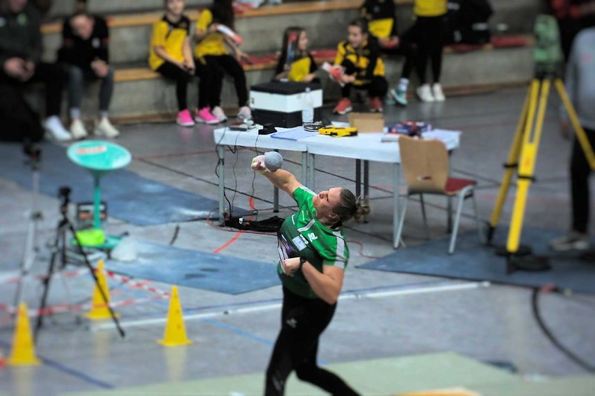 Peter Blei beim Kugelsto&szlig; Indoor