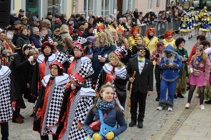 Ein bunter Karnevalszug zog sich am Rosenmontag durch Sondershausen