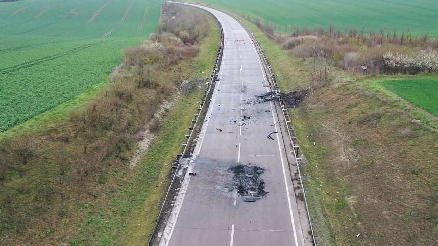 Unfallstelle in Luftaufnahmen