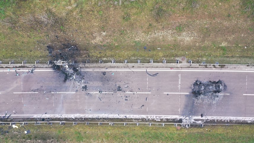 Unfallstelle in Luftaufnahmen