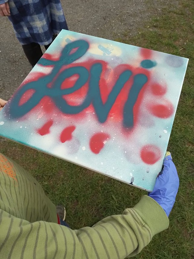 K&uuml;nstlerische Graffiti-Aktion des Jugendzentrums Harztor