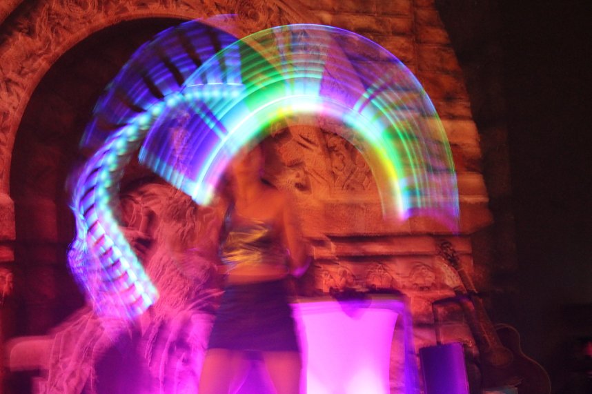 Beeindruckende LED Show bei der Kyffh&auml;user Sportgala 2020/2022 im Kyffh&auml;user Burghof