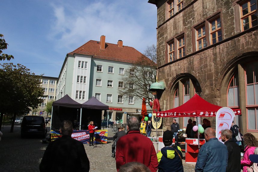 Mai-Kundgebung auf dem Nordh&auml;user Rathausplatz
