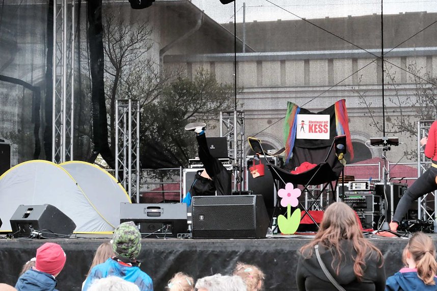 Peter Blei unterwegs auf dem Bahnhofsfest