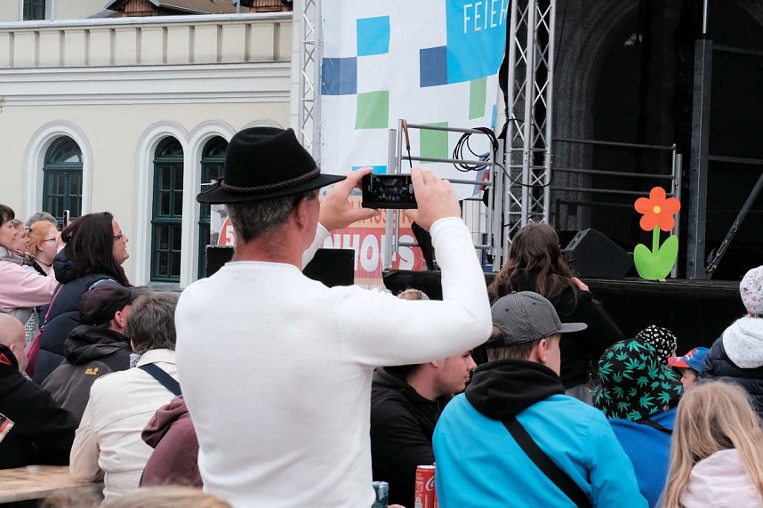 Peter Blei unterwegs auf dem Bahnhofsfest