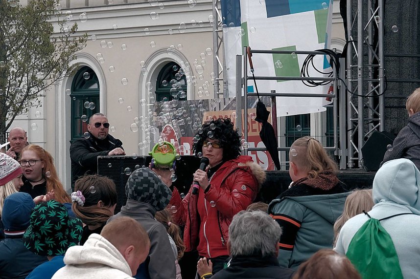 Peter Blei unterwegs auf dem Bahnhofsfest