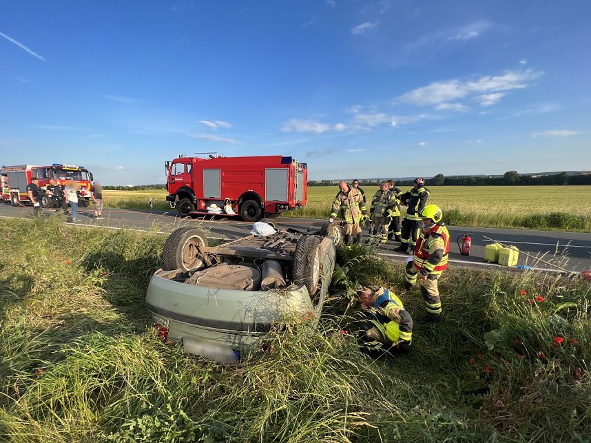 Kontrolle verloren und im Graben gelandet