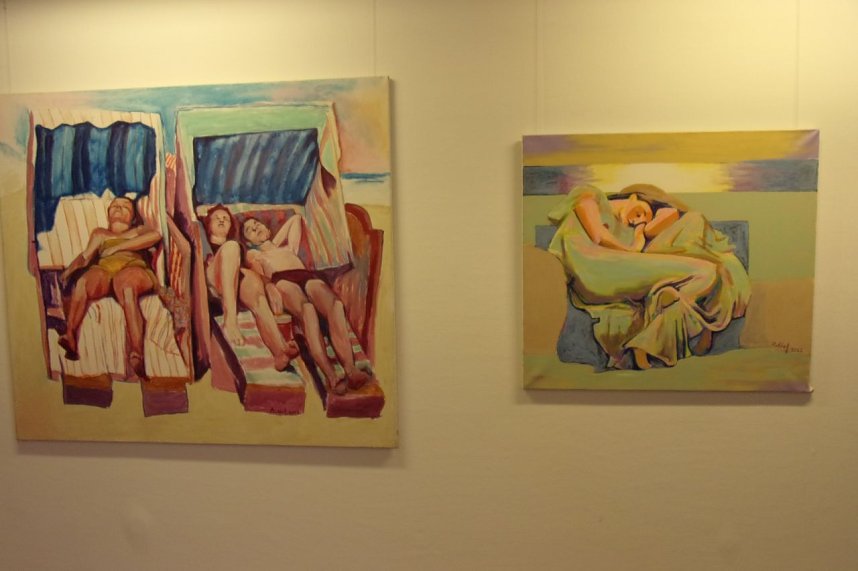 Vernissage in der Kreissparkasse - 30 Acrylbilder von Lutz Bolldorf sind derzeit zu sehen