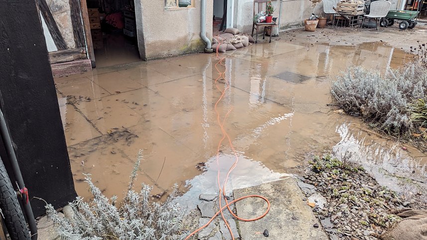 Wassermassen in Windehausen, Dezember 2023