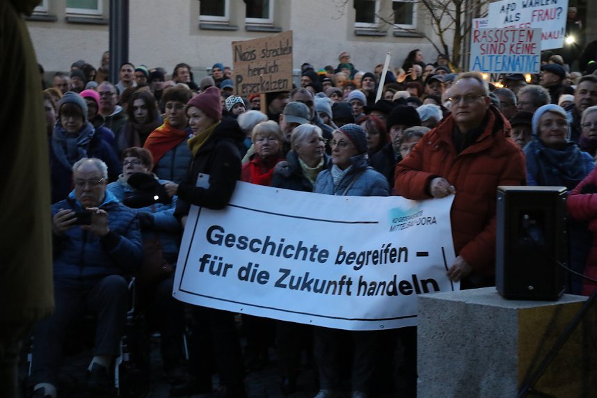 Demonstrationszug durch die Nordh&auml;user Innenstadt