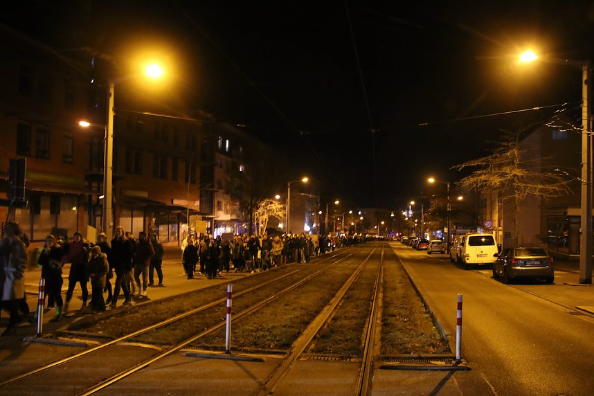 Demonstrationszug durch die Nordh&auml;user Innenstadt
