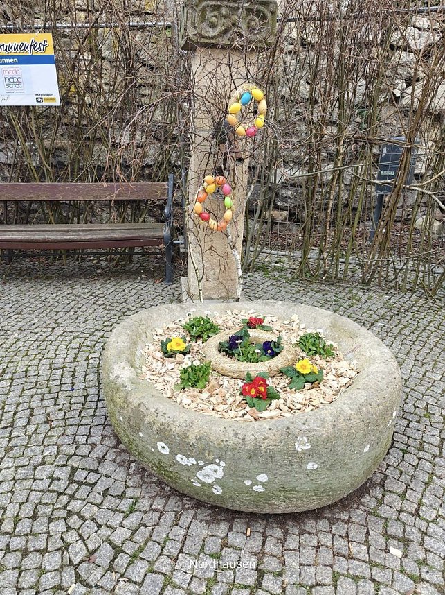 Geschm&uuml;ckte Brunnen in Nordhausen