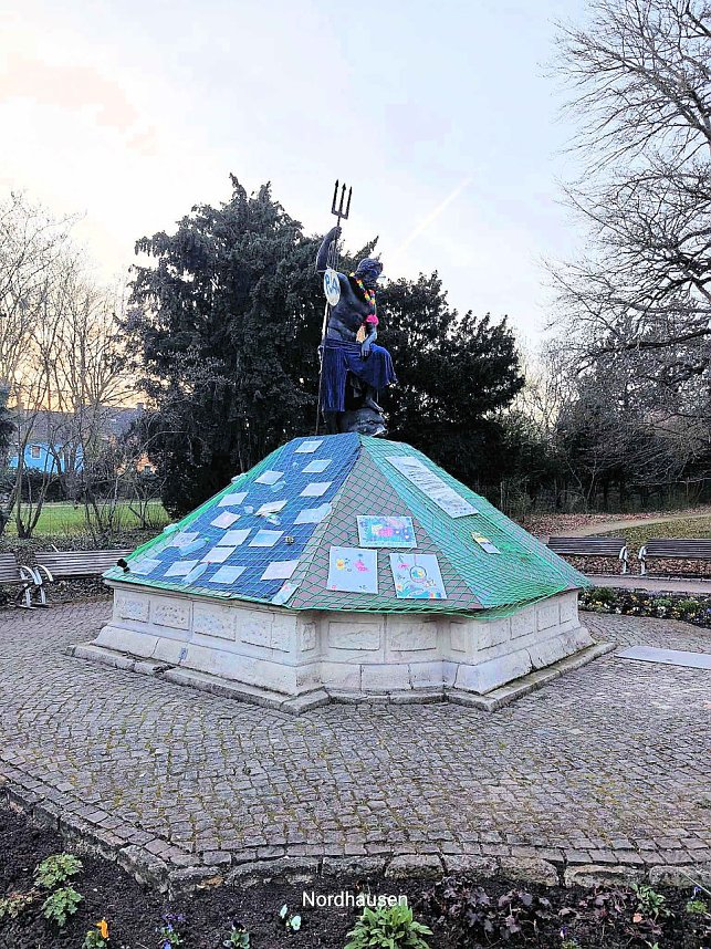 Geschm&uuml;ckte Brunnen in Nordhausen