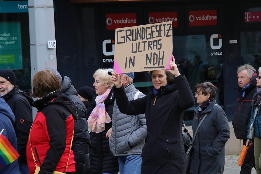 Demonstrationszug durch die Nordh&auml;user Innenstadt