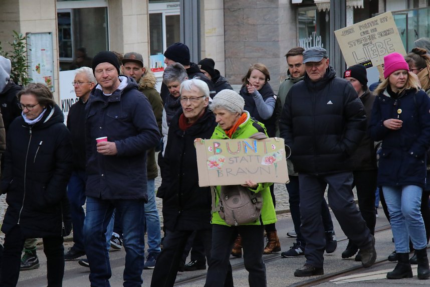Demonstrationszug durch die Nordh&auml;user Innenstadt