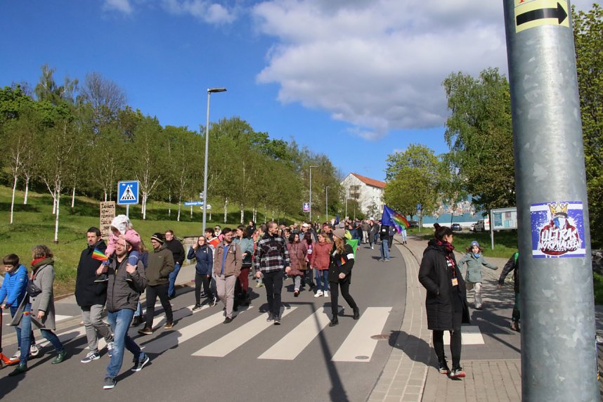 Demonstrationszug durch die Nordh&auml;user Innenstadt