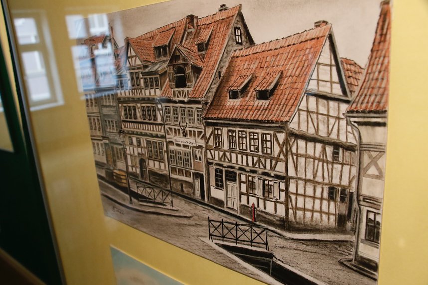 Kleine Sonderausstellung in der Flohburg mit Zeichnungen von Frank Schmidt