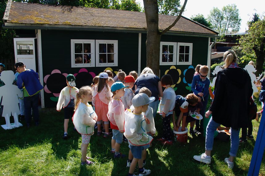 Malaktion im Petersdorfer Kindergarten