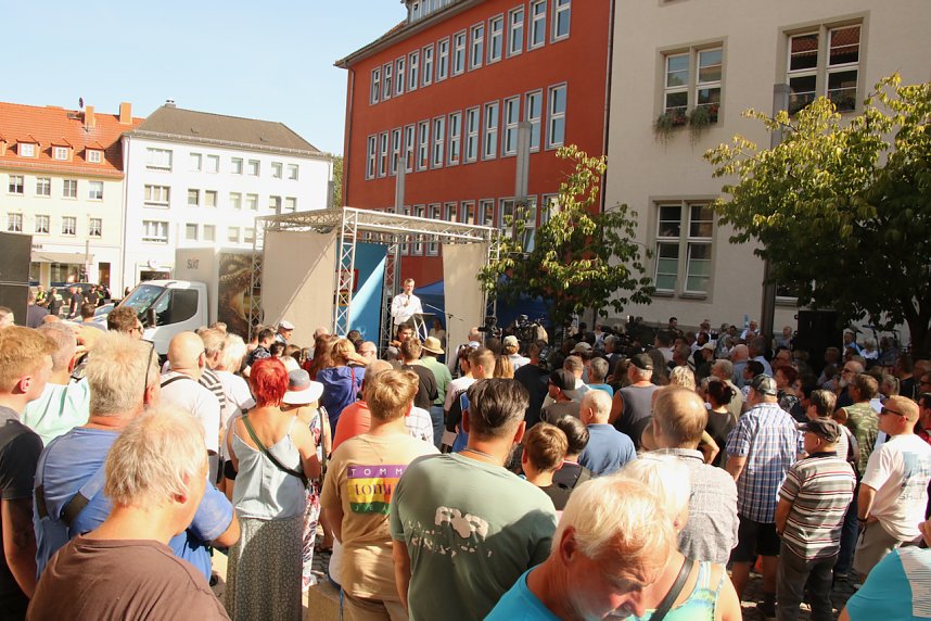 Kundgebund und Protest in Nordhausen - die AfD hatte zum "B&uuml;rgerfest" geladen