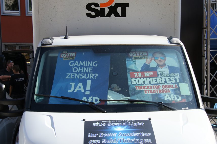 Kundgebund und Protest in Nordhausen - die AfD hatte zum "B&uuml;rgerfest" geladen