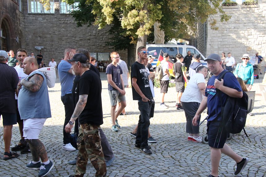 Kundgebund und Protest in Nordhausen - die AfD hatte zum "B&uuml;rgerfest" geladen