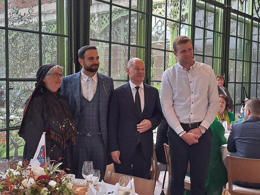 Felix Loup heute beim Empfang zum Tag der Deutschen Einheit in Schwerin