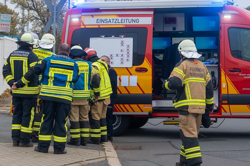 Katastrophen&uuml;bung auf dem Nordbrand-Gel&auml;nde