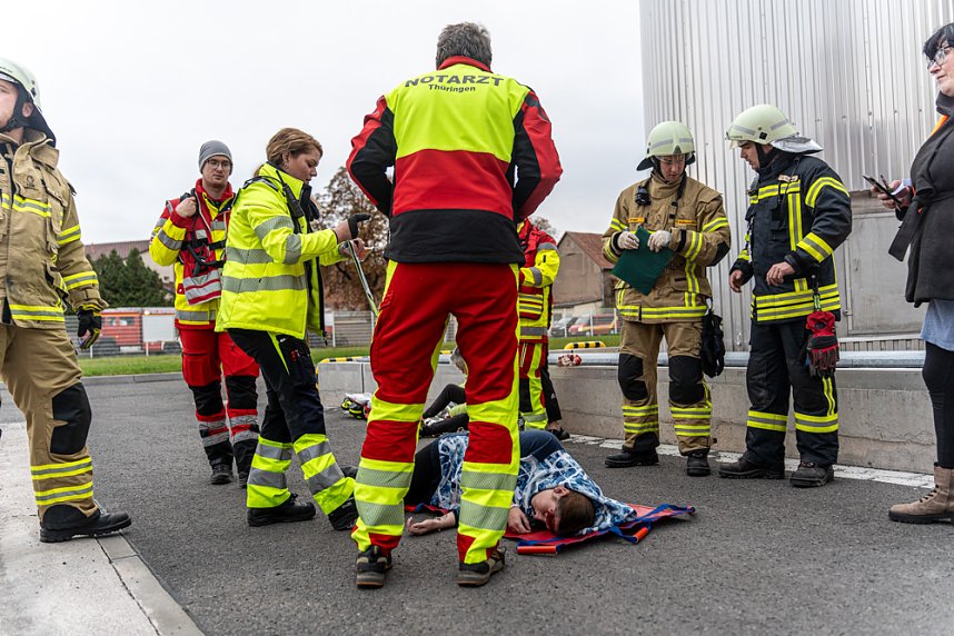 Katastrophen&uuml;bung auf dem Nordbrand-Gel&auml;nde