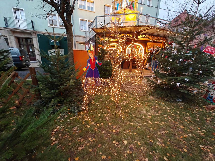Peter Blei unterwegs auf dem Weihnachtsmarkt