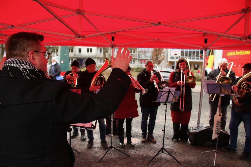 Friedenslichtaktion 2024 auf dem August-Bebel-Platz in Nordhausen