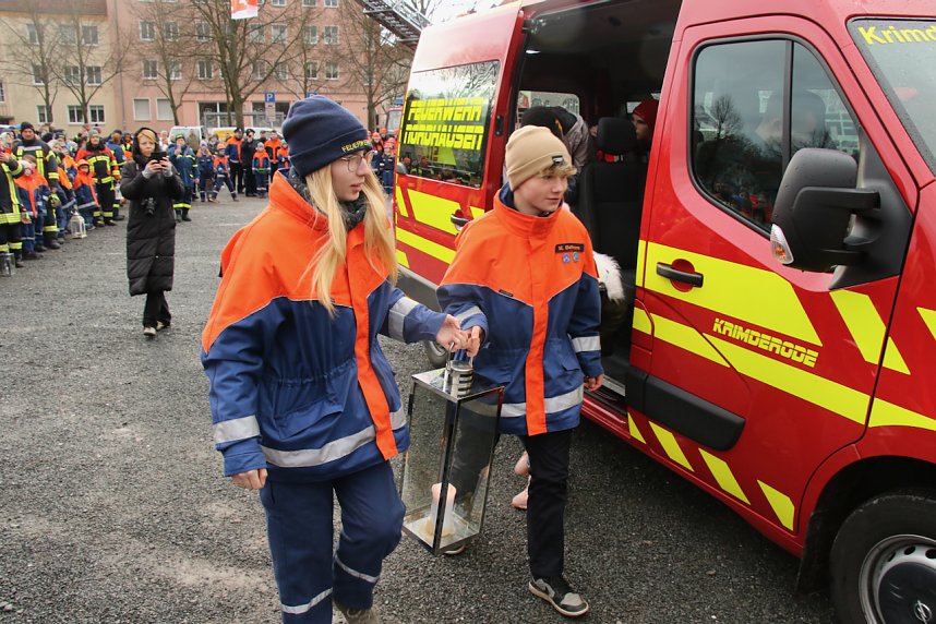Friedenslichtaktion 2024 auf dem August-Bebel-Platz in Nordhausen