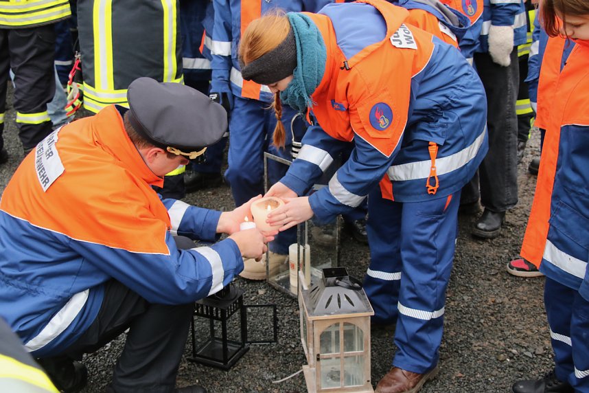 Friedenslichtaktion 2024 auf dem August-Bebel-Platz in Nordhausen