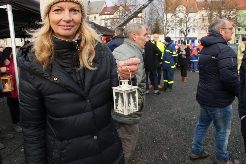 Friedenslichtaktion 2024 auf dem August-Bebel-Platz in Nordhausen