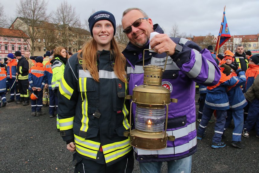 Friedenslichtaktion 2024 auf dem August-Bebel-Platz in Nordhausen