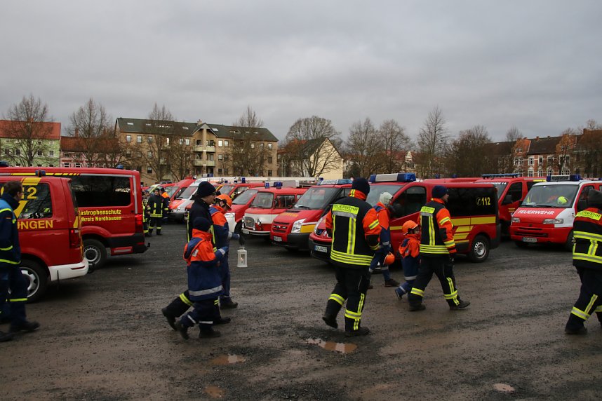 Friedenslichtaktion 2024 auf dem August-Bebel-Platz in Nordhausen