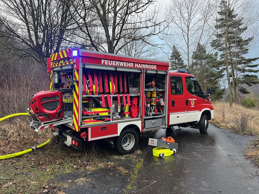 Feuerwehreinsatz auf dem alten Campingplatz bei Hainrode