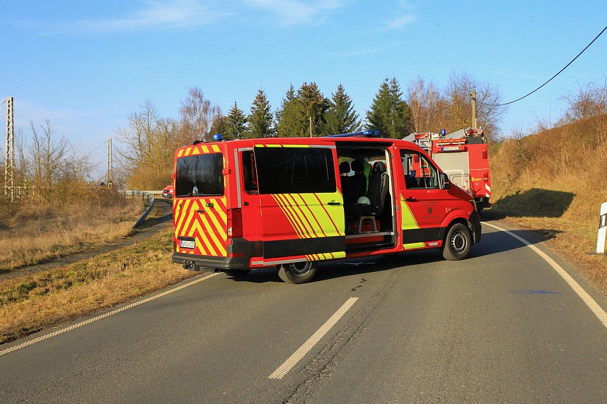 Feuer am Bahndamm bei Wollersleben und Wolkramshausen