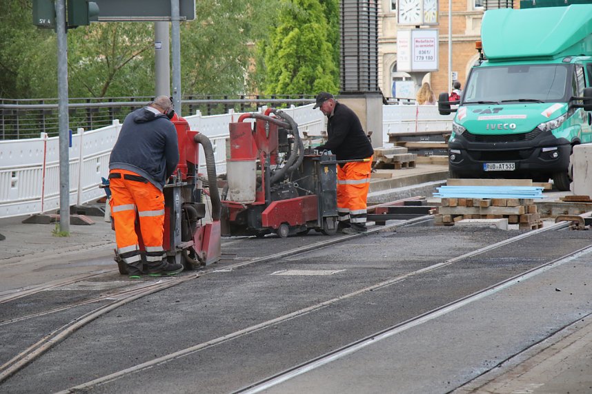 Auf der Baustelle an der alten Magnetkreuzung gehen die Arbeiten ihrem Ende entgegen