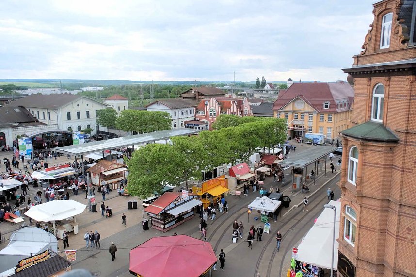 Peter Blei unterwegs auf dem Bahnhofsfest in Nordhausen
