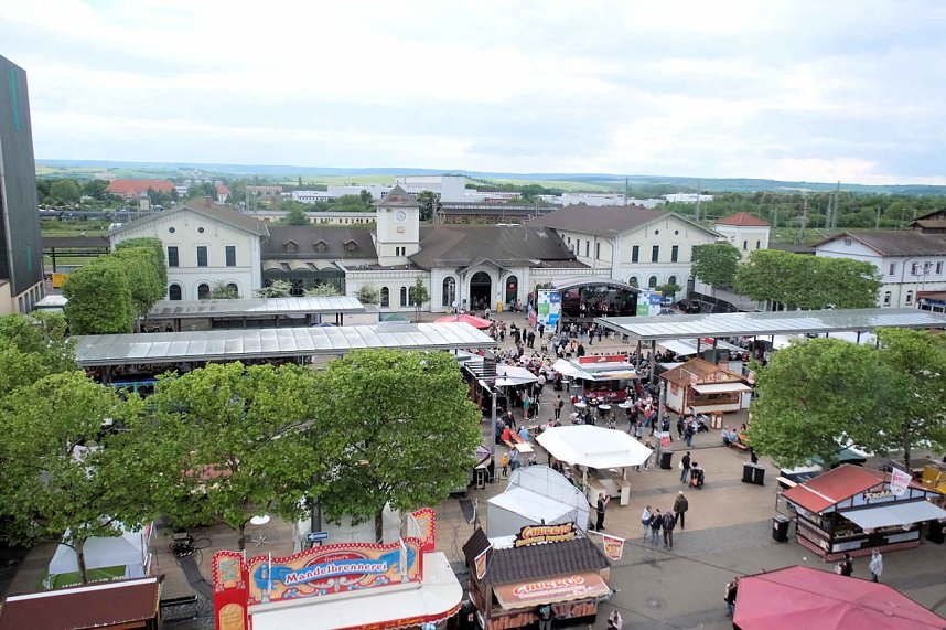 Peter Blei unterwegs auf dem Bahnhofsfest in Nordhausen
