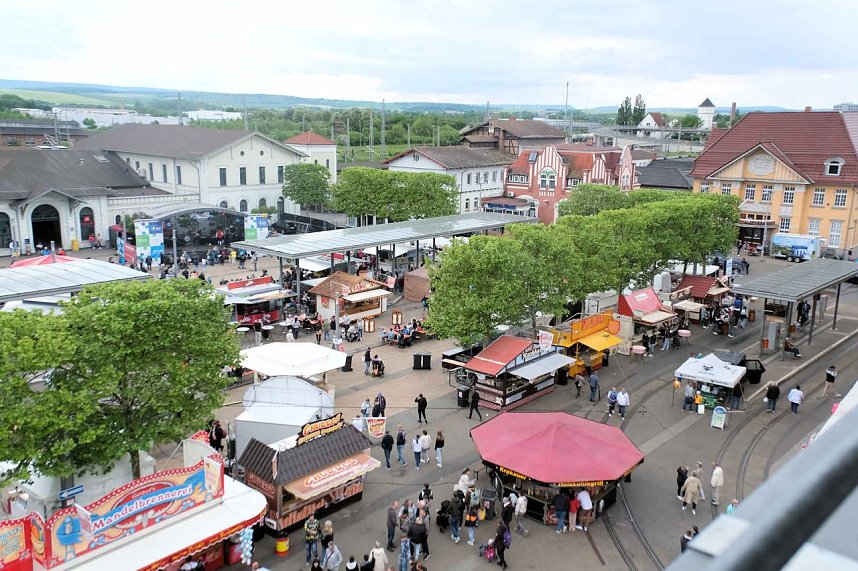 Peter Blei unterwegs auf dem Bahnhofsfest in Nordhausen