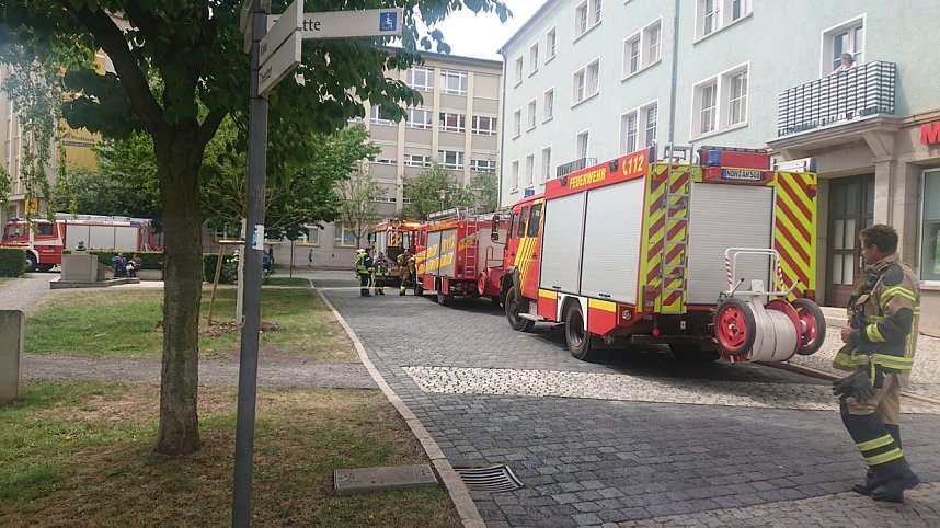 Feuerwehreinsatz in der Predigerstra&szlig;e in Nordhausen
