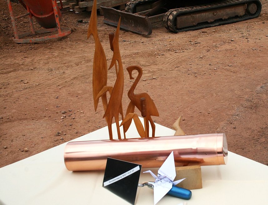 Grundsteinlegung f&uuml;r das "Nest" am Stausee Kelbra