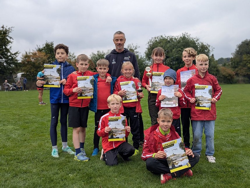 Der HSG Nachwuchs beim Stadtpark Lauf in Sondershausen